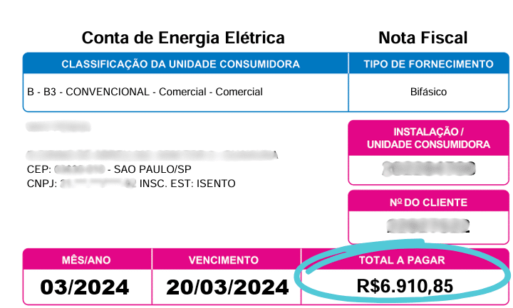 boleto conta de energia antes de energia solar